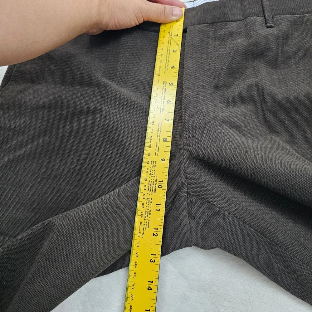 De Corato Trousers Mens 50 34x30 Dark Brown Cotton Italy Flat Front Sartorial